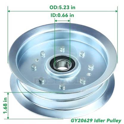 2 Pcs GY22172 Idler Pulley with GY20629 Idler Pulley for D140 Deck - size: 1xGY20629+2xGY22172