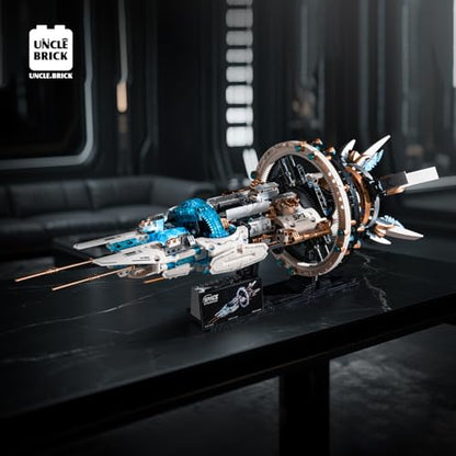 UNCLE BRICK Space Spaceship Building Blocks Set,with Lights and Power Motor,Interstellar Space Station,Space Exploration Toy,Creative Gift Idea for Adults and Space Fans,for Boys and Gril Age 8-12