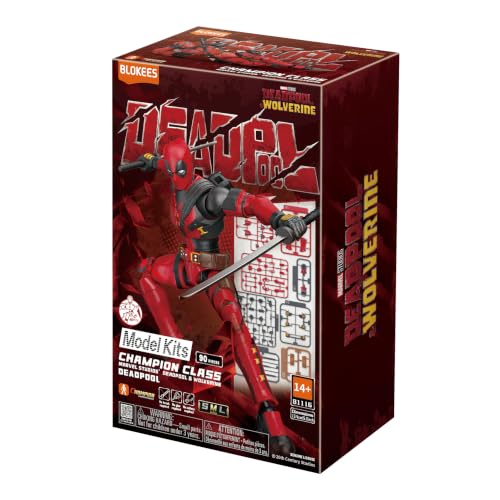 BLOKEES Marvel Deadpool & Wolverine Champion Class 04 Deadpool Model Kit - Assembly Required - No Tools - No Cutting - No Glue - No Paint - Age 14+