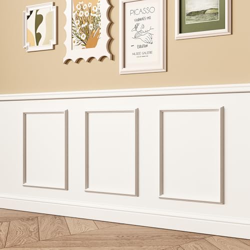 3 Sets Peel and Stick Wall Molding Kit, 16x20 Inch Premade Wainscoting Frames - color: 16''x20''-3pack