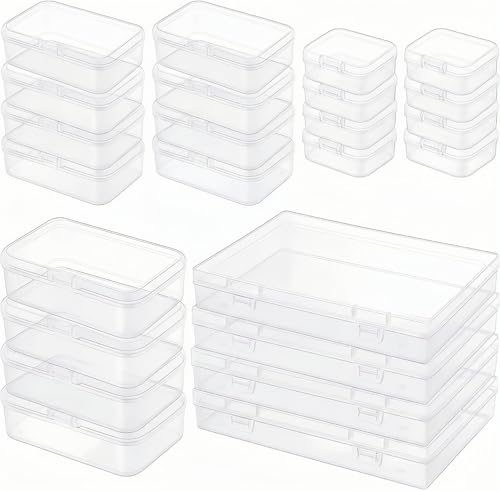 LJY 24 Plastic Boxes, 4 Sizes for Diamond Painting - color: Clear