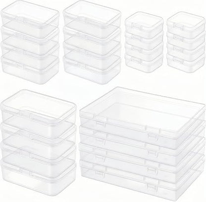 LJY 24 Plastic Boxes, 4 Sizes for Diamond Painting - color: Clear