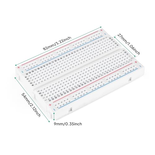 ELEGOO 400-Point Solderless Breadboard with 4 Power Rails 3PCS - size: 3 PCS 400 Point