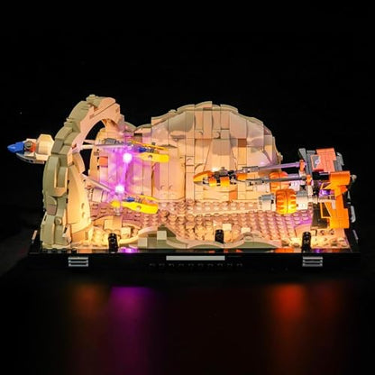 Vaodest Led Light for Lego 75380 Mos ESPA Podrace Diorama Building Blocks Model,Design and Configuration Compatible with Model 75380(Led Light Only, Not Building Block Kit) - style: 75380 Mos ESPA Podrace Diorama Set