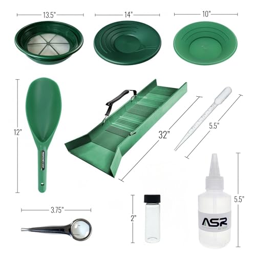 ASR Outdoor Complete Sluice Box Gold Prospecting Kit Classifier Pan