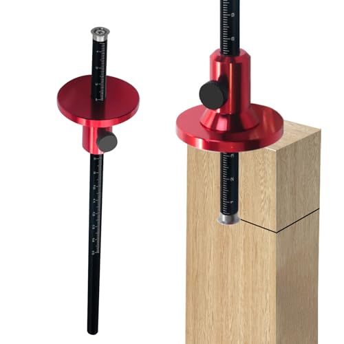 Fafeicy Wheel Marking Gauge, European Aluminum Alloy Scriber Woodworking Mortise Parallel Scribing Tool with Knurled Knob, Metric and Inch Scales