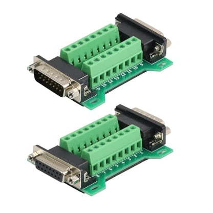DB15 Male Female Connector in One Breakout Board Serial Adapter (2 Pcs) - style: DB15