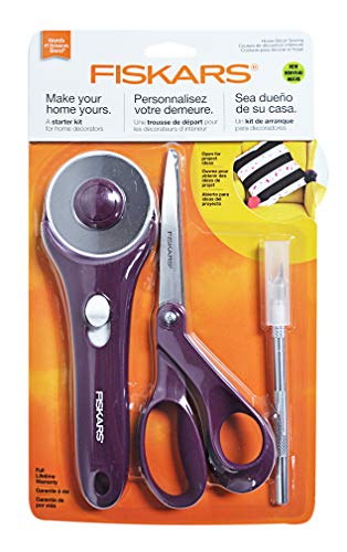 Fiskars 3-Piece Crafts Home Decor Sewing Starter Kit, Purple