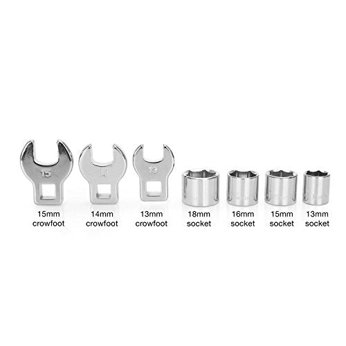 OEMTOOLS 27115 Serpentine Belt Tool Kit, Crowfoot Wrenches, Shallow Sockets - style: Expanded Configuration