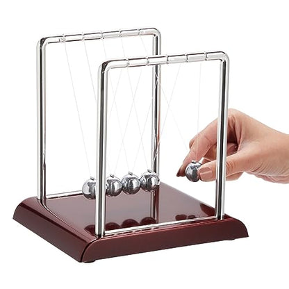 Juvale Newtons Cradle Pendulum - 7 x 6 x 7 in, Silver Stainless Steel - Desk Decor & Office Decor for Men - Stress Relief Desk Toy - Science Teacher Gift & Physics Toy (Pack of 2) - size: 7 x 7.1 x 5.9 inch (Pack of 2)