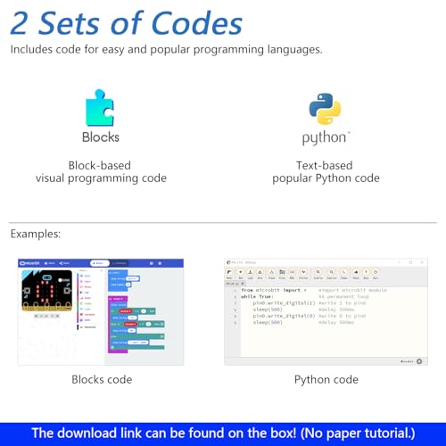 Freenove Super Starter Kit for BBC Micro:bit (V2 Included), 266-Page Detailed Tutorial, 192 Items, 38 Projects, Blocks and Python Code - color: With Micro Bit