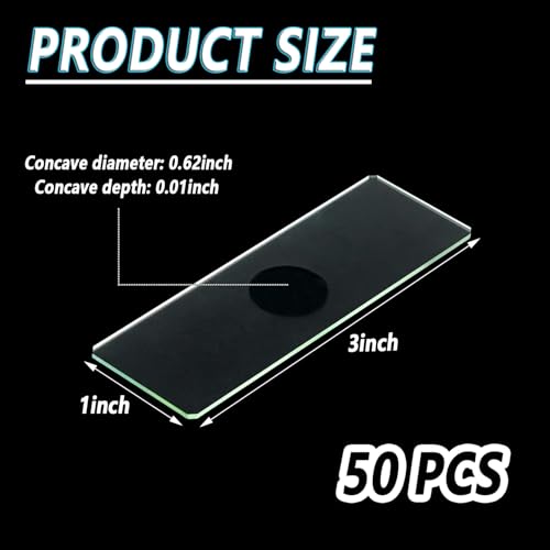 Concave Microscope Slides, 50 Pack Single Depression Glass Slides