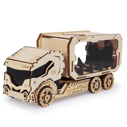 3D Wooden Puzzle for Adults, Mechanical Piggy Bank Car Puzzle, DIY Vehicle Model Building Kit Handicraft Wood Craft Hobbies Toy, Birthday for Hobbyist 14+ Family Women Men, 156 Pcs - style: Fuel Tanker (Piggy Bank Car)
