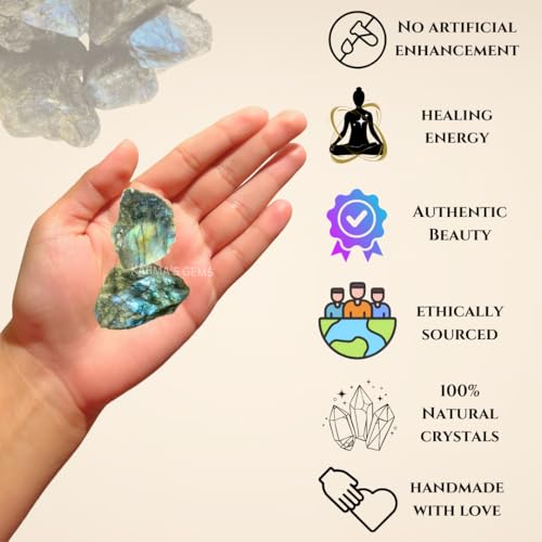 Crystals, Rocks, Jade, Crystals and Healing Stones, Witchcraft Supplies, Healing Crystals, Stones, Healing Stones, Rock Collection, Agate, Raw Stones (Labradorite, 2 Pcs) - color: Labradorite