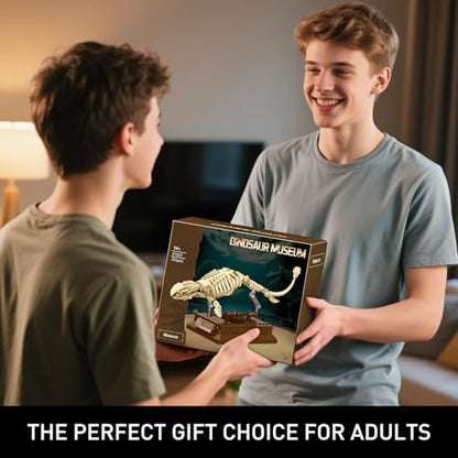 HIGH GODO Dinosaur Fossils Building Set with Display Base, Mosasaurus Dinosaur Fossil Building Block Set, Skeleton Model Set for Home Decor, Ideal Gift for Fossil Lovers Teens Adult 14+ (191PCS) - style: Mosasaurus Dinosaur Fossil