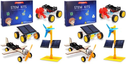 STEM Building Toys for Kids Ages 8-12, Science Experiments & Solar Car Projects (Pack of 2) - size: 5.9 x 8.3 x 1.6 inches (Pack of 2)