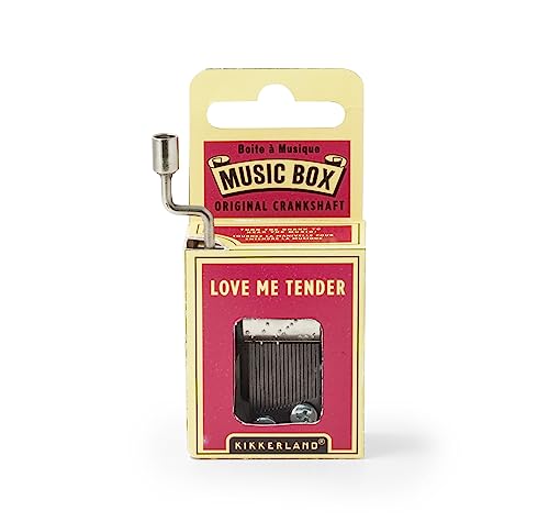Kikkerland Love Me Tender Crank Music Box, Silver - style: Love Me Tender