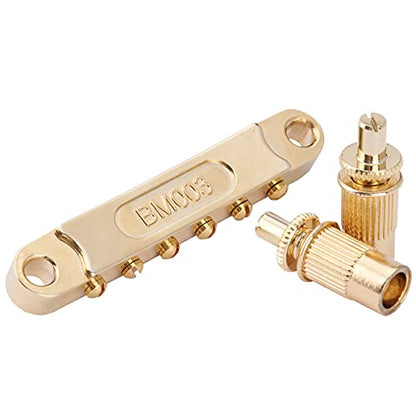 Musiclily Pro BM001 52mm Tune-O-Matic Bridge Roller Saddles Set Gold - color: Gold