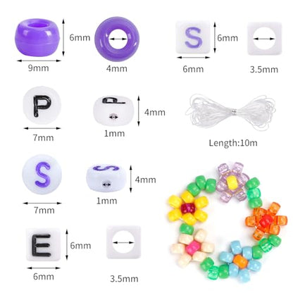 Quefe Bracelet Making Kit 6 Boxes 120 Colors Pony Beads Kandi Beads - color: 120-color