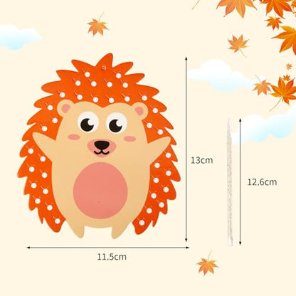 Fennoral 9 Pack Hedgehog Poke in Art Craft Kit for Kids - color: Fall Hedgehog