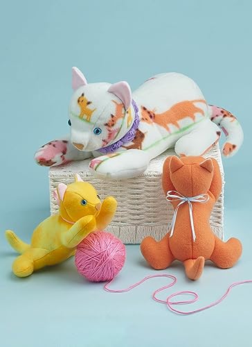 Simplicity S9837 Easy-to-Sew Plush Fleece Kitten, Bunny & Puppy Sewing Pattern by Carla Reiss, One Size