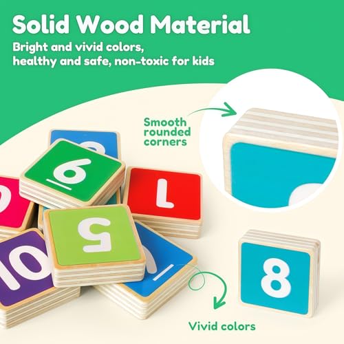 Learning Toys for Kids 3+,Montessori Preschool Educational Learning Activities Counting & Number Blocks Toys Math Games Easter Basket Stuffers Gifts for Girl Boys