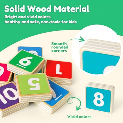 Learning Toys for Kids 3+,Montessori Preschool Educational Learning Activities Counting & Number Blocks Toys Math Games Easter Basket Stuffers Gifts for Girl Boys