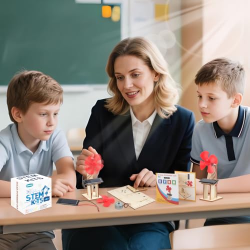 6 Set Solar Fan STEM Kits for Kids Ages 6-12, Science Kits for Classroom