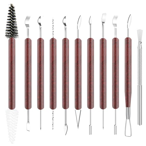 11PCS Clay Sculpting Tools Kit, Polymer Clay Tools for Pottery, Double-Head Ceramics Tool for Carving, Air Dry Clay, Pottery Kiln, Pottery Wheel, Shaping, Molding, Modeling, Adults, Students, Supplies - color: 11PCS