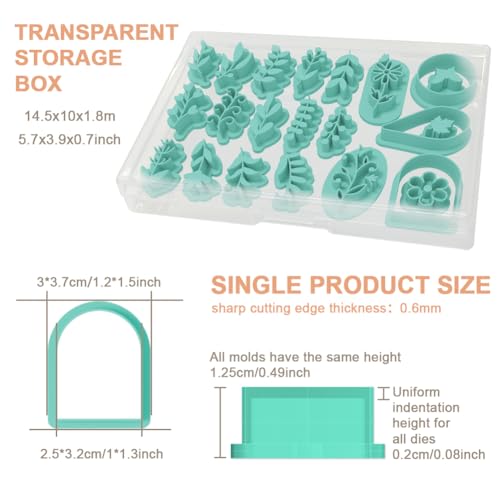 22Pcs Polymer Clay Cutters Set, Flower Leaf Butterfly Shapes Clay Earrings Cutters for Earrings Jewelry Making DIY Craft Supplies