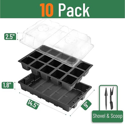 Mr. Pen- Seed Starter Tray Kits, 10 Set, Total 150 Cells - size: 15-Cells 10-Pack