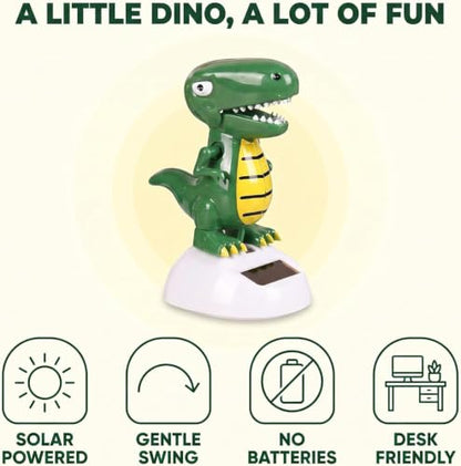 Green Cute Solar Powered Dancing Dinosaur,Decoration Gift,Swinging Dancer, No Battery Required,Desk and Dashboard Decor Home Decor Birthday Gifts Solar Power Kits