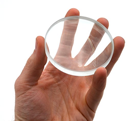 Eisco Optical Glass Concave Lens, 200mm Focal Length, Top Spinning Base, 3"