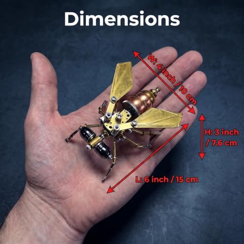 3D Metal Model Kits Puzzle for Adults Steampunk 160+ Parts Assembly DIY Electric Mechanical Insect Fly Christmas & Birthday Gift for Father Men Teens (Fly) - style: Fly