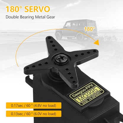 Deegoo-FPV MG995 Metal Gear Digital Servos, 2-Pack - style: 2 Pack
