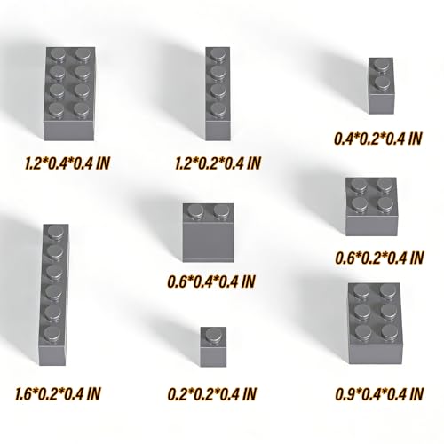 Bulk Building Bricks, Compatible with Lego and All Brands, 8 Sizes and A Variety of Colors to Mix and Match，Random Color (240, Light Gray) - color: Light Gray