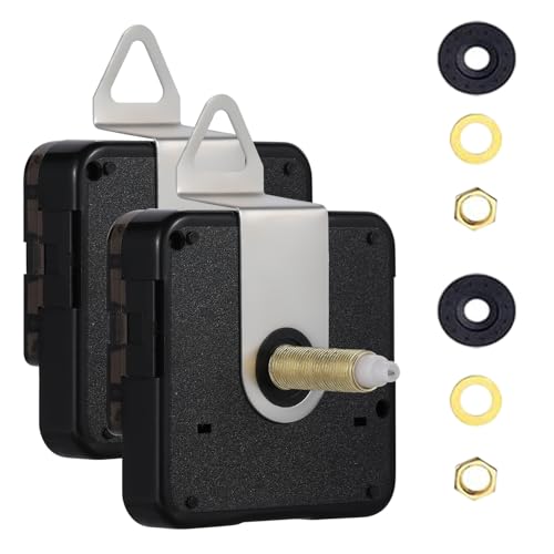 EMOON 2-Pack Quartz Clock Movement Replacement, Battery Operated Silent Clock Mechanism Kit for DIY Wall Clock Repair & Custom Clocks, Total Shaft Length 28 mm & 32 mm - size: Total Shaft Length 28MM+32MM