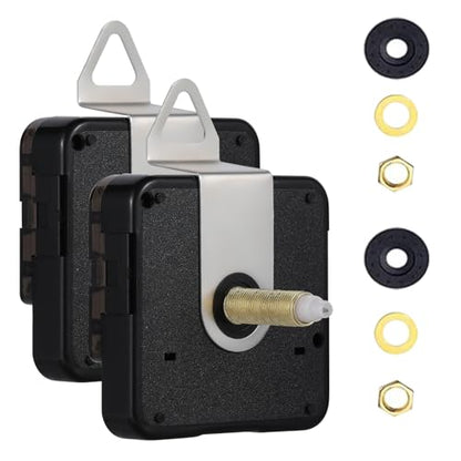 EMOON 2-Pack Quartz Clock Movement Replacement, Battery Operated Silent Clock Mechanism Kit for DIY Wall Clock Repair & Custom Clocks, Total Shaft Length 28 mm & 32 mm - size: Total Shaft Length 28MM+32MM
