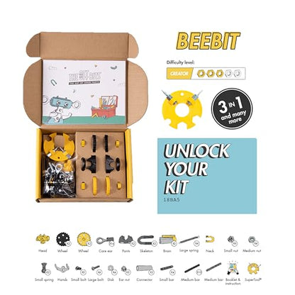 The Off Bits Erector Set: Animal Mini STEM Toys for Kids 6+, Toy Building Sets with Nuts & Bolts, STEM Building Toys Gifts for Boys and Girls (Yellow Bee)