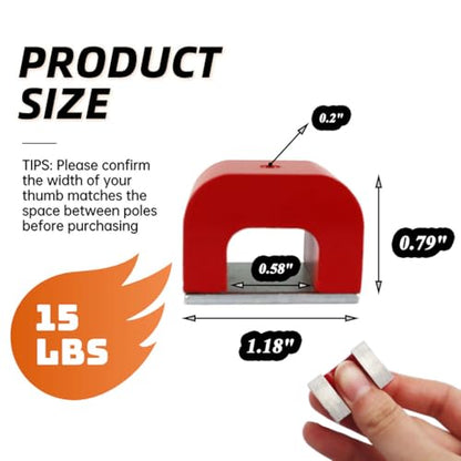 Red Horseshoe Magnet, 15 LBS Pull, Horseshoe Magnet for Nails & Education - size: Small/15lb