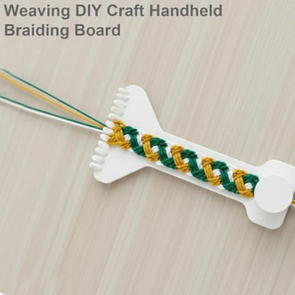 YcaeyLnaR Weaving DIY Craft Handheld Braiding Board - Portable Loom for Friendship Bracelet Making, Easy to Use Weaving Tool, 12-Peg Design for Up to 11-Strand Bracelets