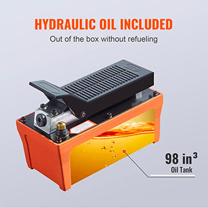 VEVOR Air Hydraulic Pump 10,000 PSI 1/2 Gal Reservoir NPT 3/8" Oil Outlet