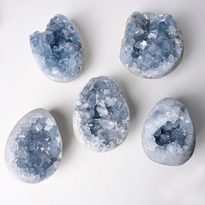 400-600g Natural Celestine Cluster, Blue Crystal Geode Cave,Geode Decor,Home Office Decoration, Crystal Healing, Feng Shui Decoration, Spiritual Balance,1Pc