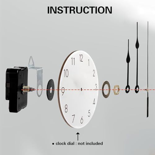 2 Pieces Silent Clock Movement Mechanism Long and Short Shaft with 6 Different Pairs of Hands DIY Clock Repair Parts Motor Replacemen - color: Black