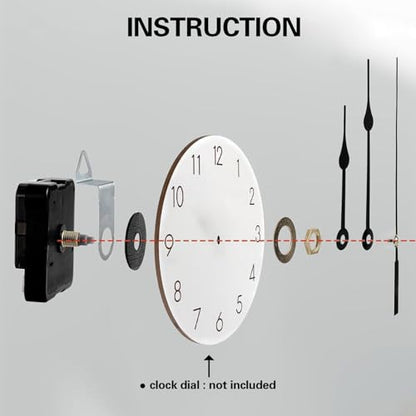 2 Pieces Silent Clock Movement Mechanism Long and Short Shaft with 6 Different Pairs of Hands DIY Clock Repair Parts Motor Replacemen - color: Gold
