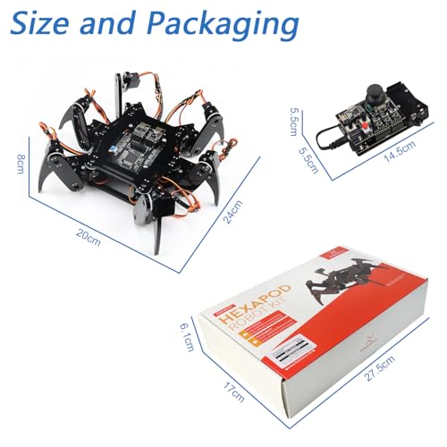 Freenove Hexapod Robot Kit with Remote (Compatible with Arduino IDE), Walking Crawling Twisting, App Remote Control, Servo STEM Project - color: With Remote