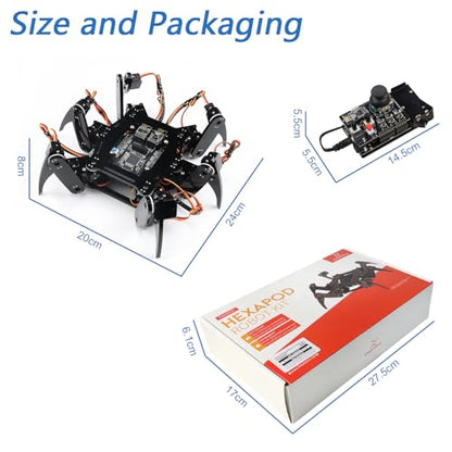 Freenove Hexapod Robot Kit with Remote (Compatible with Arduino IDE), Walking Crawling Twisting, App Remote Control, Servo STEM Project - color: With Remote