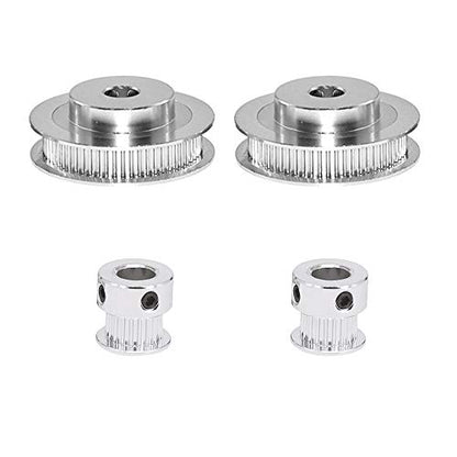 2PCS Set GT2 Synchronous Wheel 20&60 Teeth 8mm Bore Aluminum Timing Pulleys with 2PCS Length 200mm Width 6mm Belt (20-60T-8B-6) - style: 20-60T-8B-6
