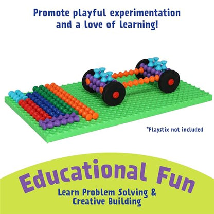 POPULAR PLAYTHINGS Playstix Play Base, Construction Toy Set - style: Green Building Base