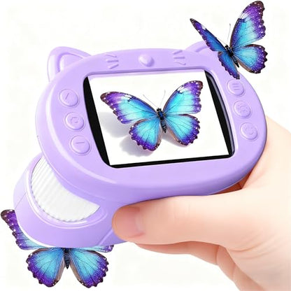 Handheld Digital Mini Microscope for Kids: 1000X 4K 2.4" Microscopes Toys - color: Purple